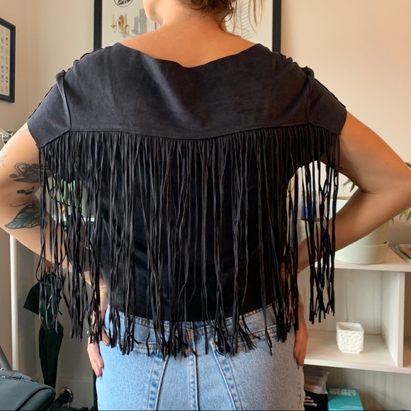 ZARA ~ suede fringe t - Picture 2 of 3